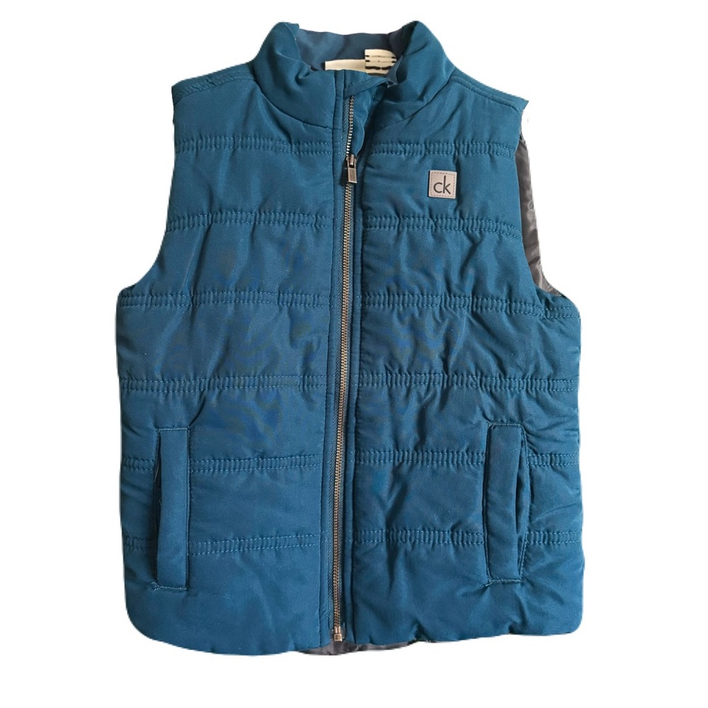 Calvin Klein Toddler 3T Puffer Vest Turquoise Blue Zip Up